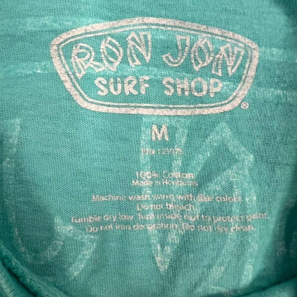 Ron Jon Surf Shop Women's Long Sleeve Tee Turquoise/White Size Medium - Picture 8 of 8